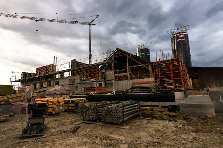 Construction site with crane